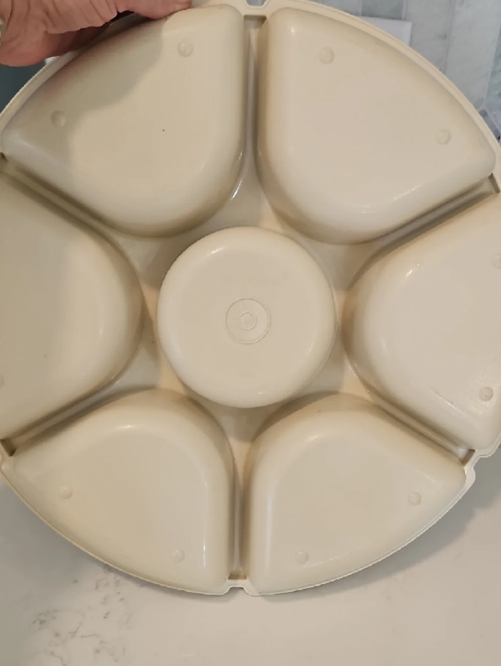 Tupperware 1665 & 1666 Vintage Vegetable Serving Container Almond